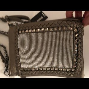 Shoulder bag with rhinestones